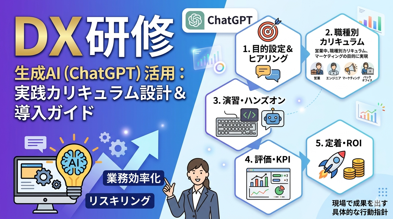 生成AI活用DX研修の全体像。