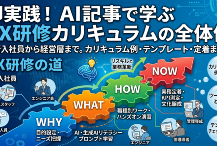 AIによるDX研修カリキュラム全体図。